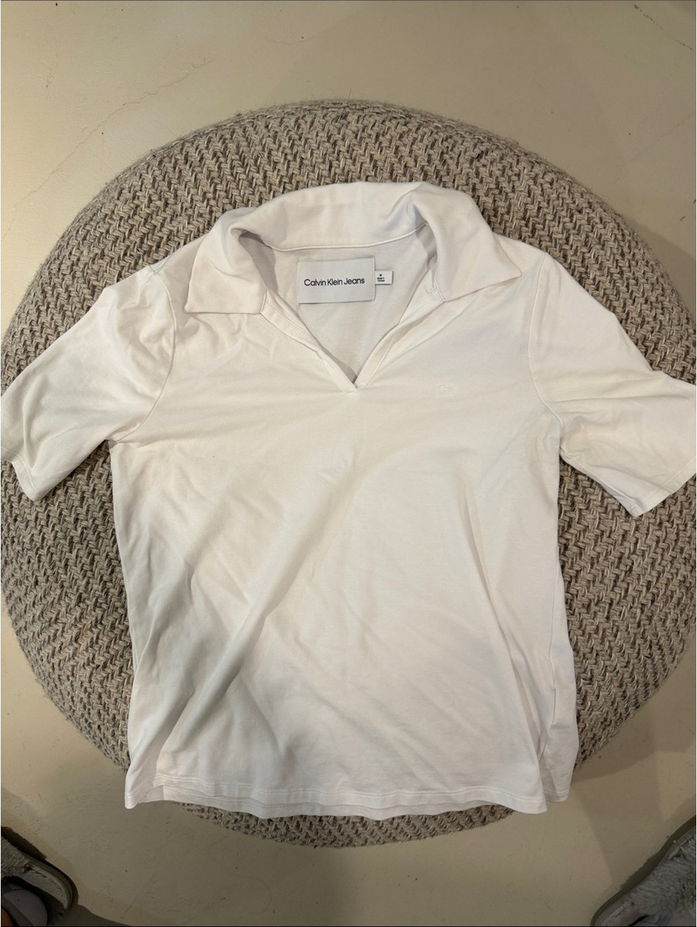 Calvin Klein Jeans Women’s White Collared Shirt Size M